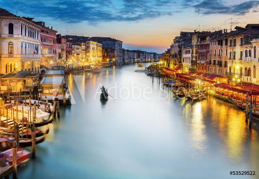 Picture of Grand Canal at night Venice